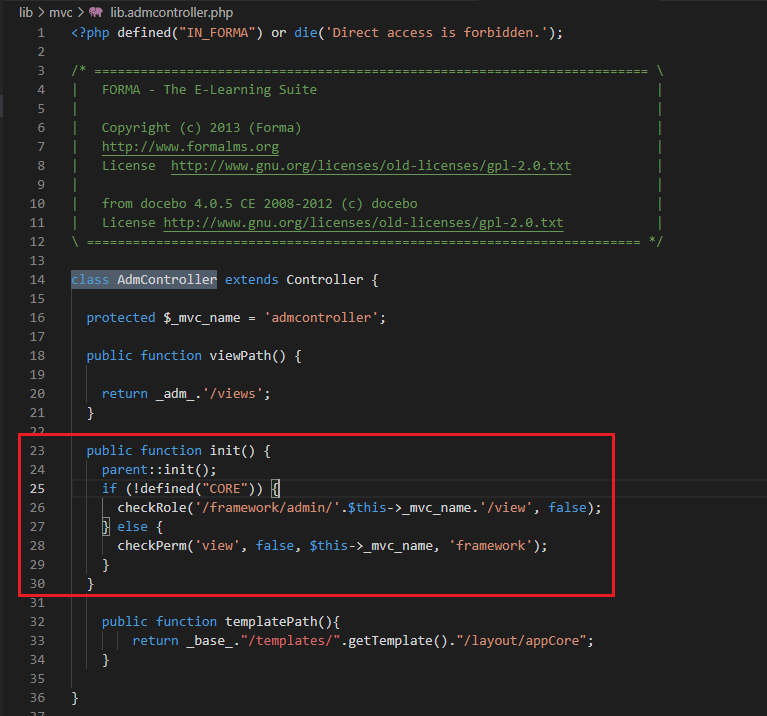 Inherited init method of controllers